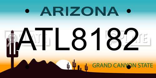 ATL8182 Arizona License Plate
