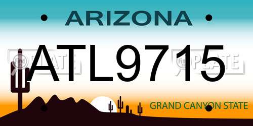 ATL9715 Arizona License Plate