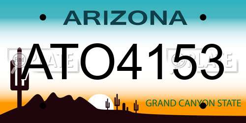 ATO4153 Arizona License Plate