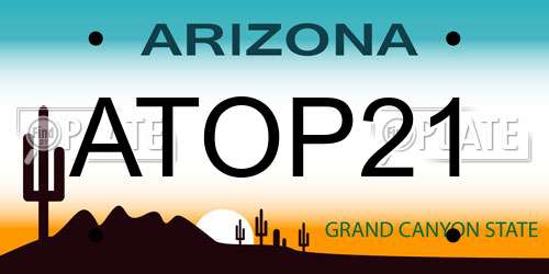 ATOP21 Arizona License Plate