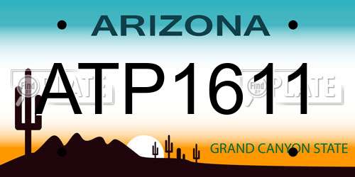 ATP1611 Arizona License Plate
