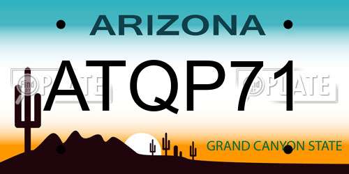 ATQP71 Arizona License Plate