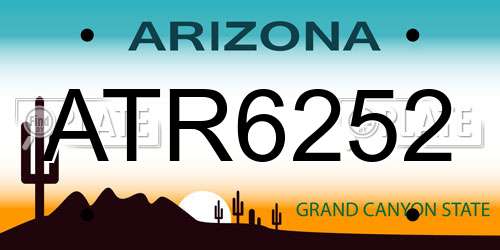 ATR6252 Arizona License Plate
