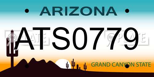 ATS0779 Arizona License Plate