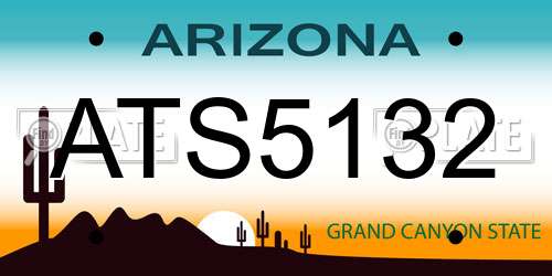 ATS5132 Arizona License Plate