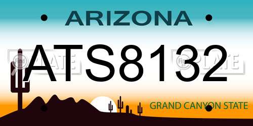 ATS8132 Arizona License Plate