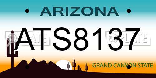 ATS8137 Arizona License Plate