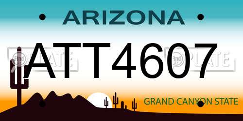 ATT4607 Arizona License Plate