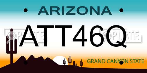 ATT46Q Arizona License Plate