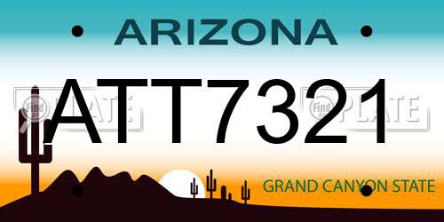 ATT7321 Arizona License Plate