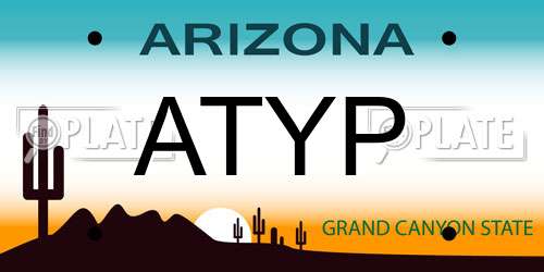 ATYP Arizona License Plate