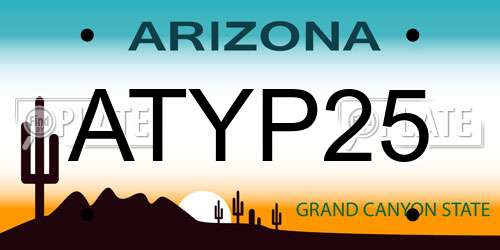ATYP25 Arizona License Plate