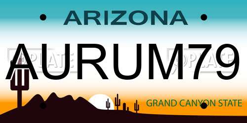 AURUM79 Arizona License Plate