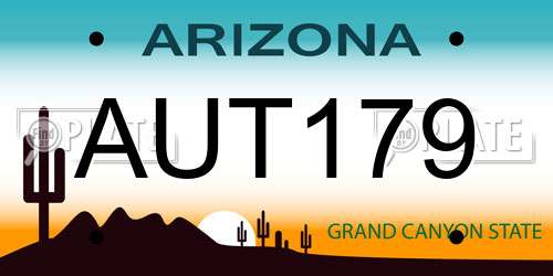 AUT179 Arizona License Plate