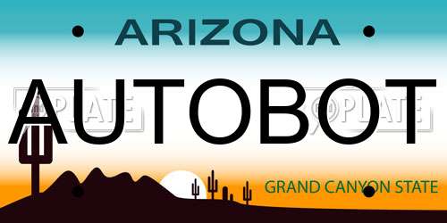 AUTOBOT Arizona License Plate