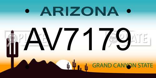 AV7179 Arizona License Plate