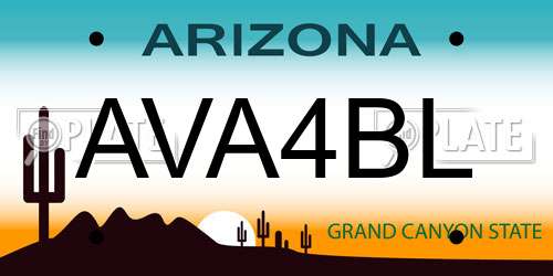 AVA4BL Arizona License Plate