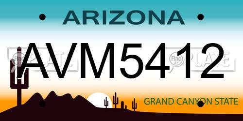 AVM5412 Arizona License Plate
