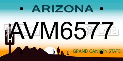 AVM6577 Arizona License Plate