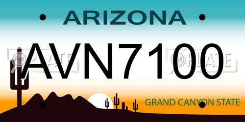 AVN7100 Arizona License Plate