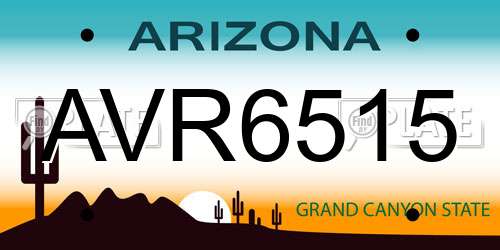 AVR6515 Arizona License Plate