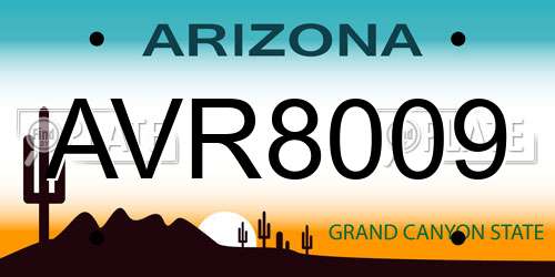AVR8009 Arizona License Plate