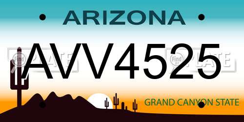 AVV4525 Arizona License Plate