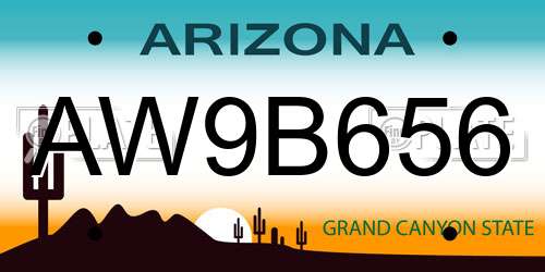 AW9B656 Arizona License Plate