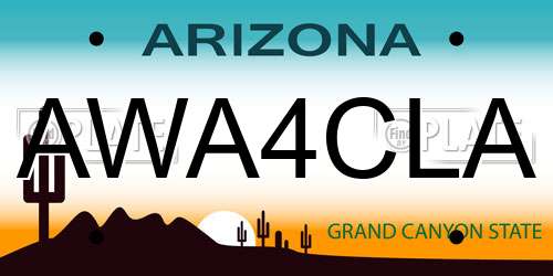 AWA4CLA Arizona License Plate