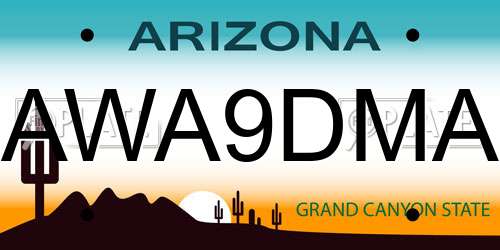 AWA9DMA Arizona License Plate