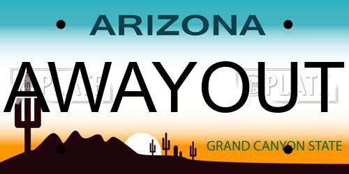 AWAYOUT Arizona License Plate