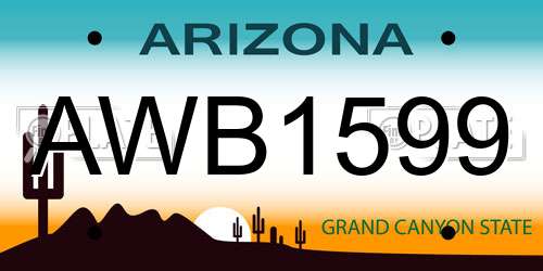 AWB1599 Arizona License Plate
