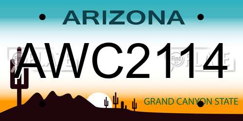 AWC2114 Arizona License Plate