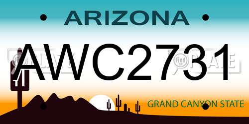 AWC2731 Arizona License Plate
