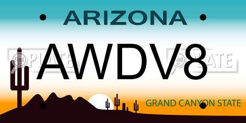 AWDV8 Arizona License Plate