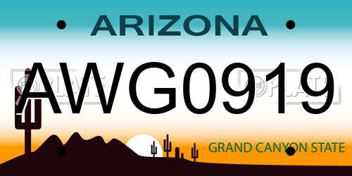 AWG0919 Arizona License Plate