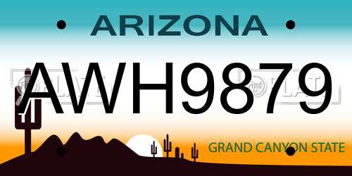 AWH9879 Arizona License Plate