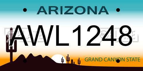 AWL1248 Arizona License Plate