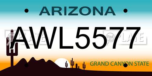 AWL5577 Arizona License Plate