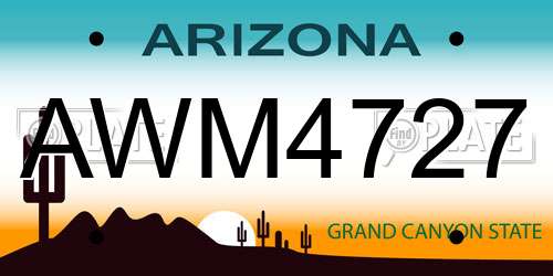 AWM4727 Arizona License Plate