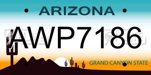 AWP7186 Arizona License Plate
