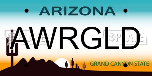 AWRGLD Arizona License Plate