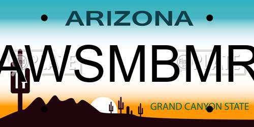 AWSMBMR Arizona License Plate