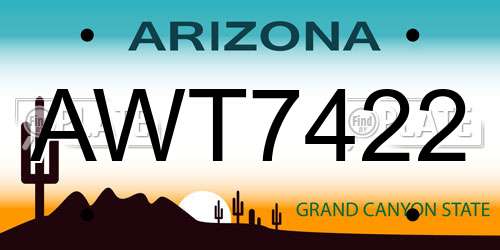 AWT7422 Arizona License Plate
