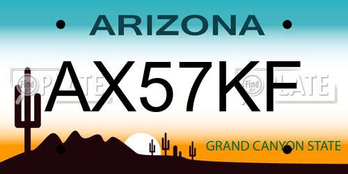 AX57KF Arizona License Plate