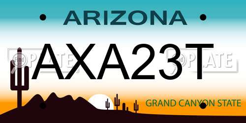AXA23T Arizona License Plate