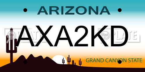 AXA2KD Arizona License Plate