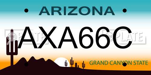 AXA66C Arizona License Plate