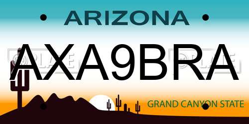 AXA9BRA Arizona License Plate