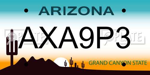 AXA9P3 Arizona License Plate